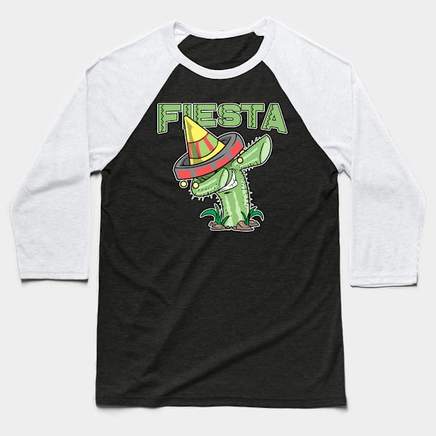 Dabbing Cactus Cinco De Mayo Sombrero Baseball T-Shirt by ModernMode